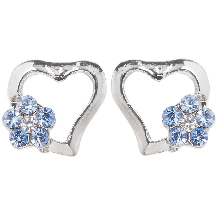 スタッドピアス チタン製ポスト 低アレルギー オープンハート ストーンフラワー | アクセサリーショップPIENA | 詳細画像5 