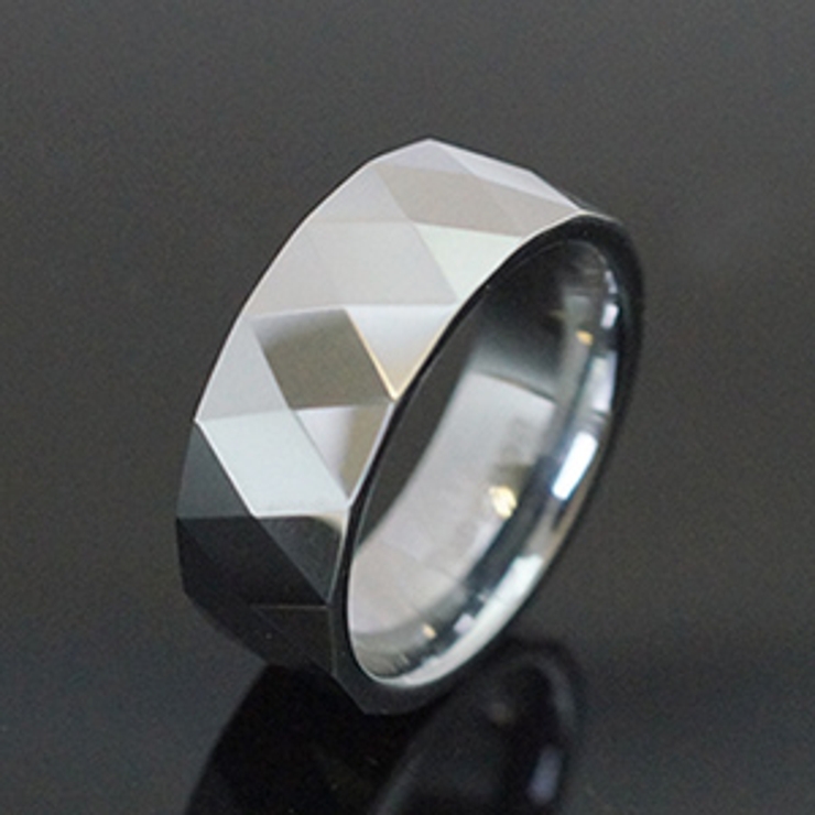 タングステンを使用したひし形カットのリング オーソドックスなシルバーカラー | アクセサリーショップPIENA | 詳細画像4 