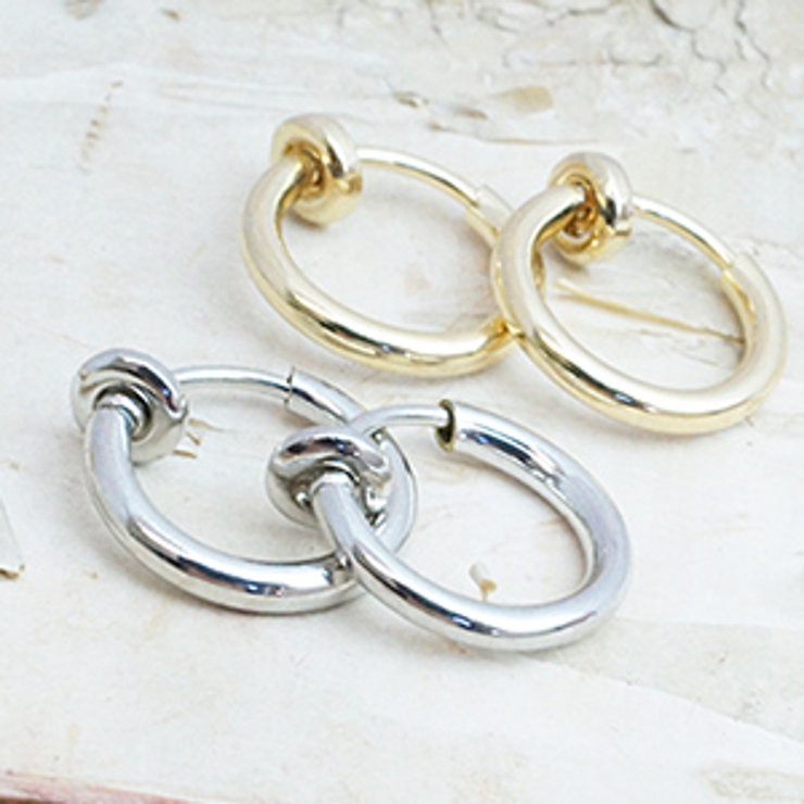 直径11mmのシンプルなフープイヤリング シルバーとゴールドの2色 | アクセサリーショップPIENA | 詳細画像4 