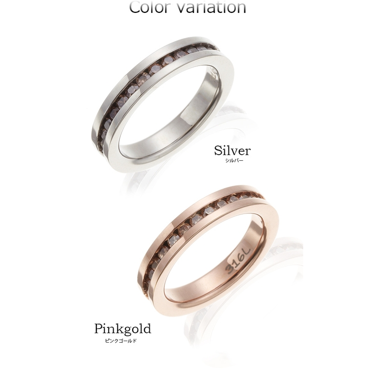 ラインストーンが並ぶフルエタニティリング お肌に優しい素材のサージカルステンレス… | アクセサリーショップPIENA | 詳細画像2 