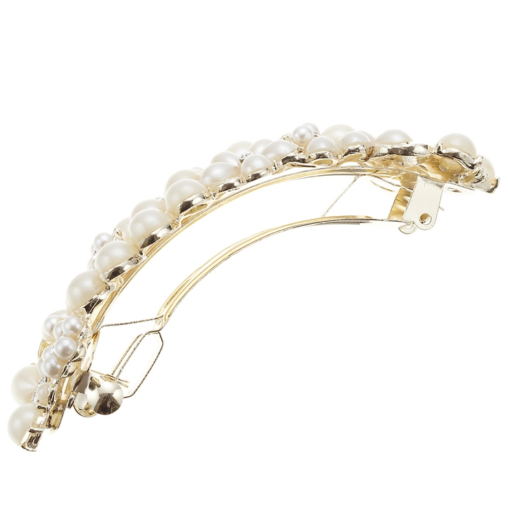 パールをふんだんに使ったフラワーモチーフバレッタ ヘアアクセサリーヘッドアクセ … | アクセサリーショップPIENA | 詳細画像6 