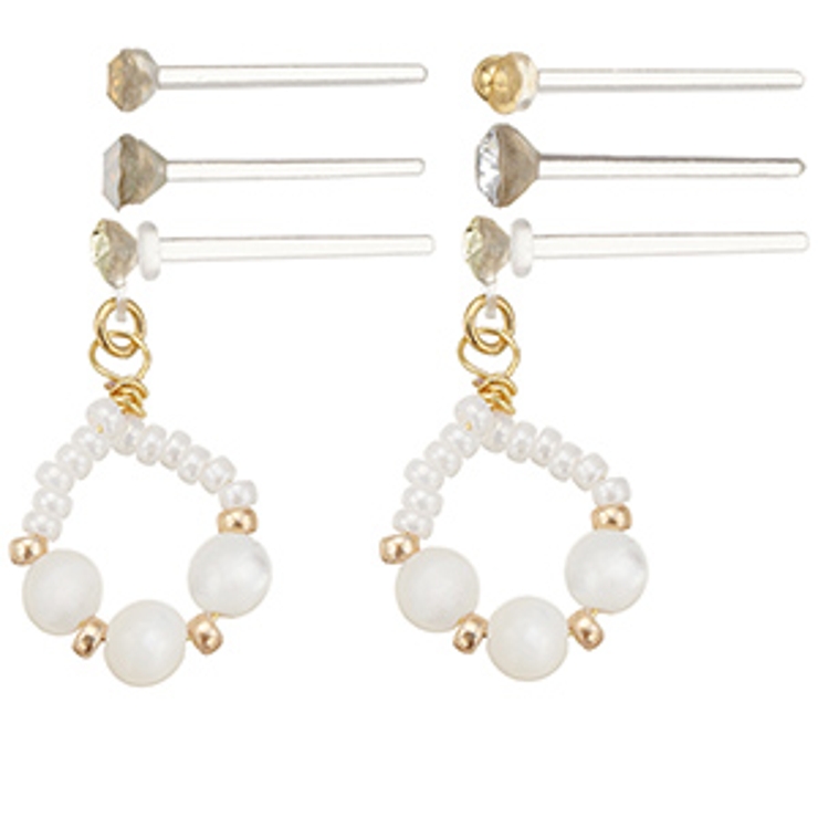 樹脂ピアスセット シェルボールのラウンドピアス ブドウピアス | アクセサリーショップPIENA | 詳細画像6 