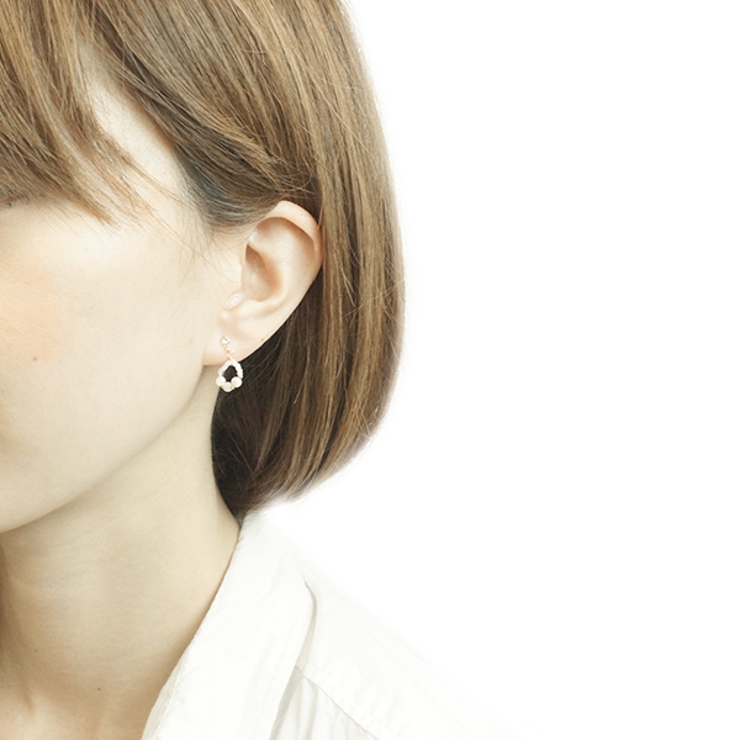 樹脂ピアスセット シェルボールのラウンドピアス ブドウピアス | アクセサリーショップPIENA | 詳細画像7 