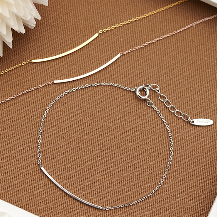 ブレスレット シンプルなU字バーをチェーンでつないだブレス U字ライン | アクセサリーショップPIENA | 詳細画像1 