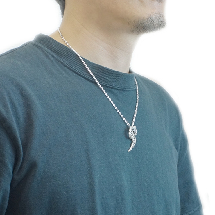 メンズネックレス トライバルドラゴンモチーフシルバー