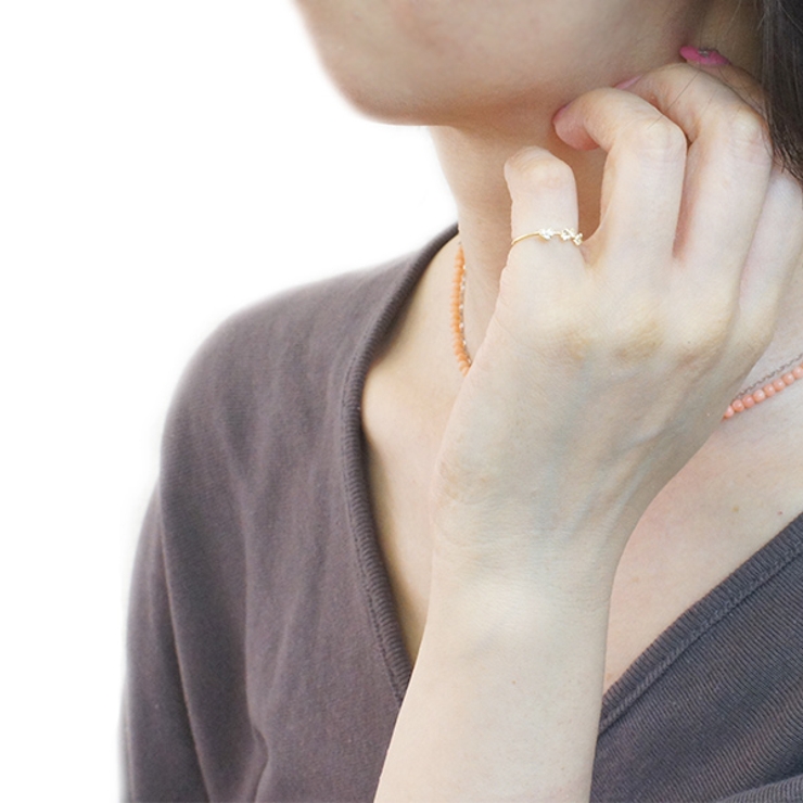 ピンキーリング ハートと3粒ストーンリング ラインストーン | アクセサリーショップPIENA | 詳細画像8 