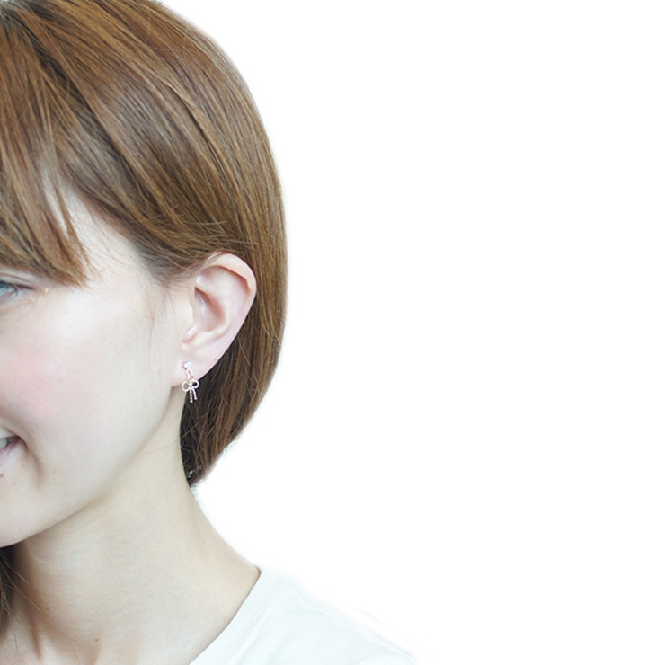 低アレルギーピアス リボンモチーフスタッドピアス チタン製ポスト | アクセサリーショップPIENA | 詳細画像9 