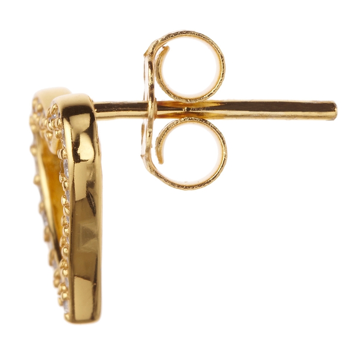 シルバー925スタッドピアス キュービックジルコニアを並べたオープンハートピアス… | アクセサリーショップPIENA | 詳細画像6 