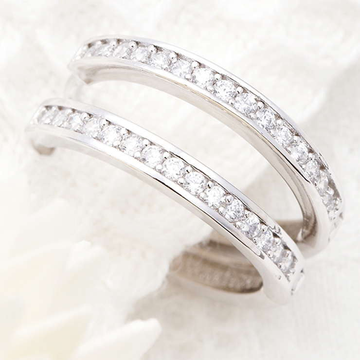 フープピアス リングピアス パヴェリング | アクセサリーショップPIENA | 詳細画像1 