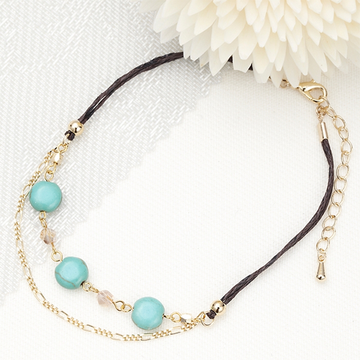 アンクレット 日本製 ターコイズ | アクセサリーショップPIENA | 詳細画像1 