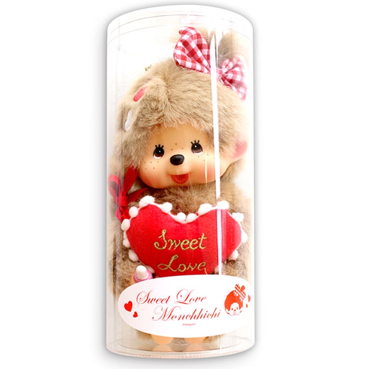 誕生石ハートネックレス モンチッチぬいぐるみセット 天然石[品番