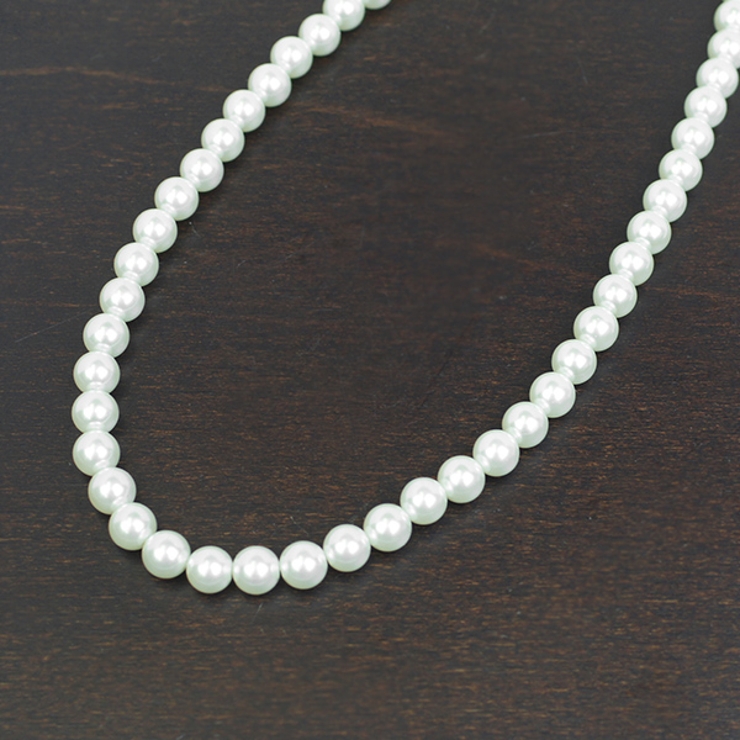 ガラスパール連ネックレス 直径６ミリor７ミリ 真珠 | アクセサリーショップPIENA | 詳細画像1 