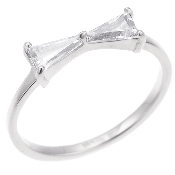 サージカルステンレス製 リボン型にカットしたジルコニアがキュートなリング サイズ… | アクセサリーショップPIENA | 詳細画像4 