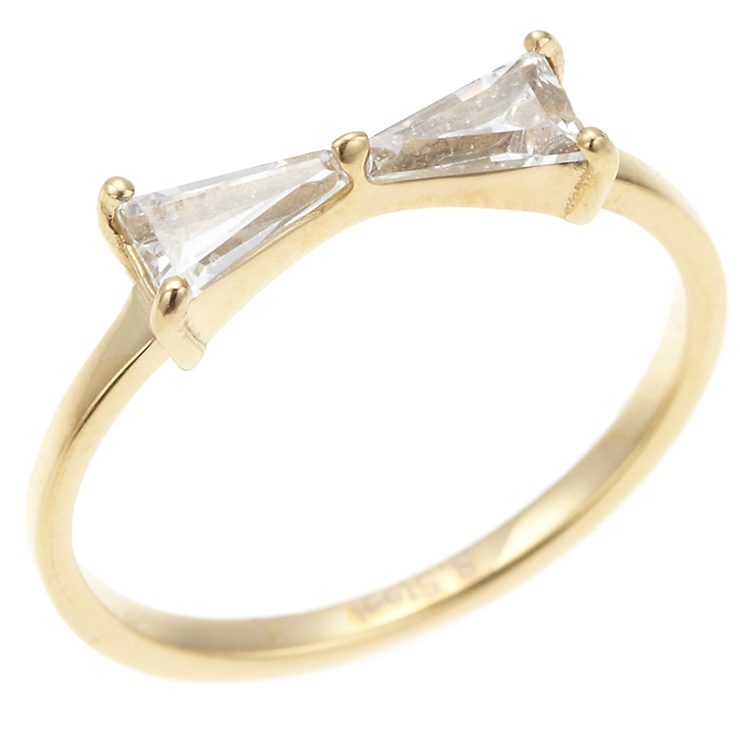 サージカルステンレス製 リボン型にカットしたジルコニアがキュートなリング サイズ… | アクセサリーショップPIENA | 詳細画像5 