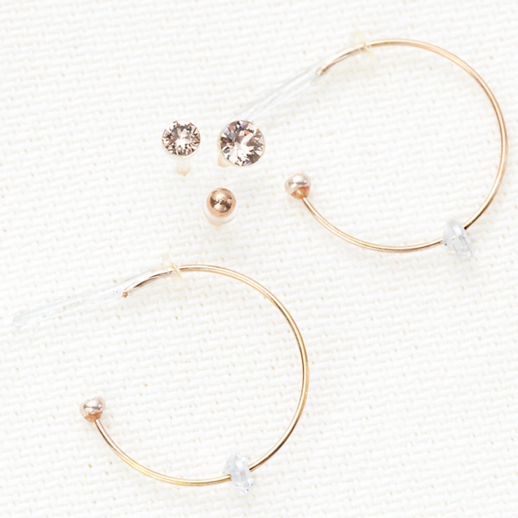 フープピアス スタッドピアスセット 樹脂ポスト | アクセサリーショップPIENA | 詳細画像1 