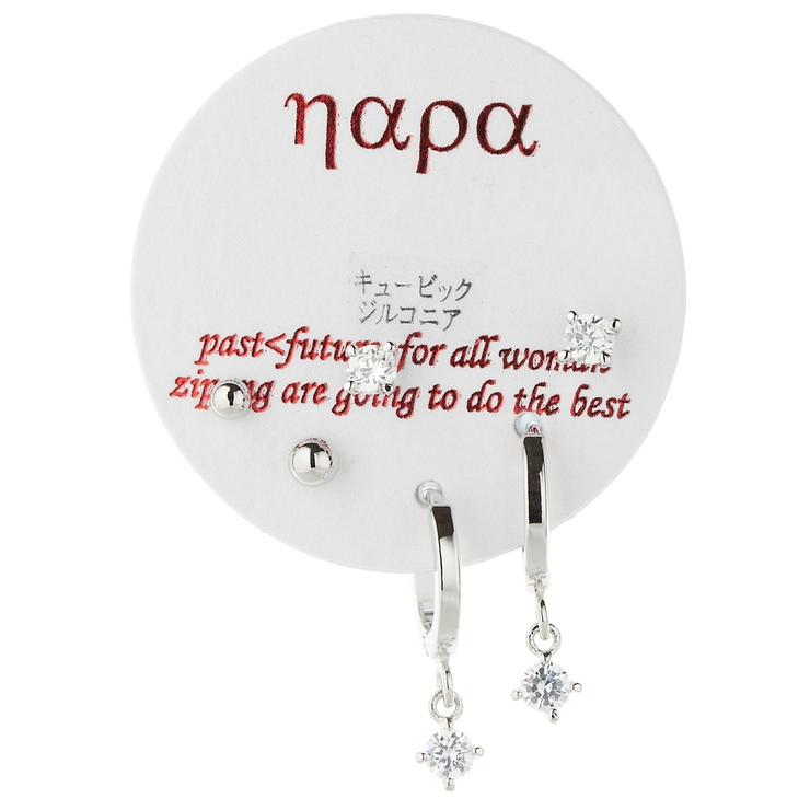 フープピアス スタッドピアスセット キュービックジルコニア | アクセサリーショップPIENA | 詳細画像4 