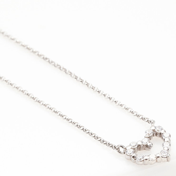 ネックレス シルバー925製 オープンハート | アクセサリーショップPIENA | 詳細画像1 