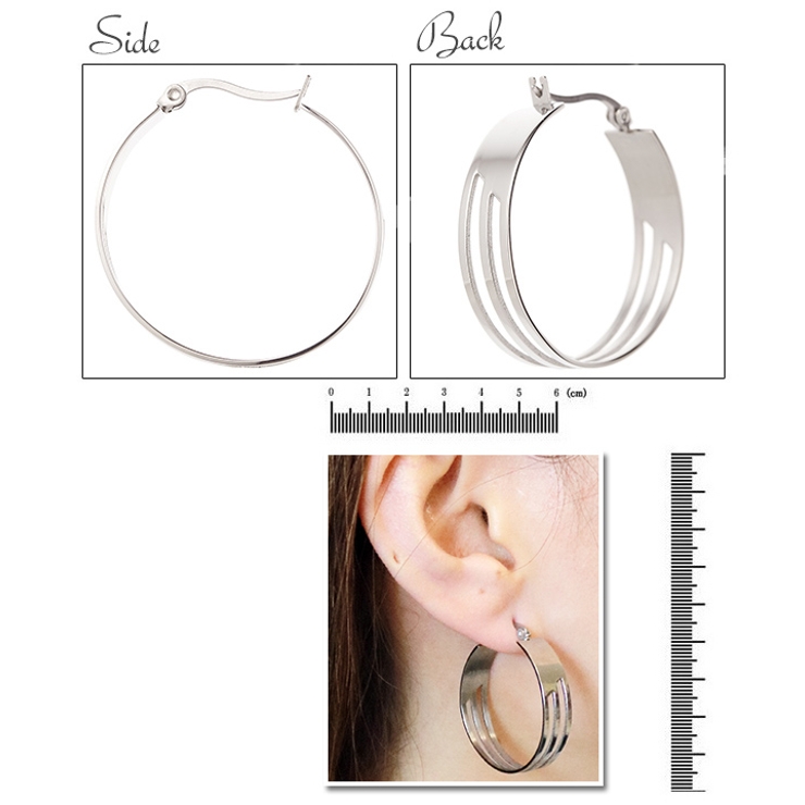 レディース フープピアス 3本線 | アクセサリーショップPIENA | 詳細画像3 