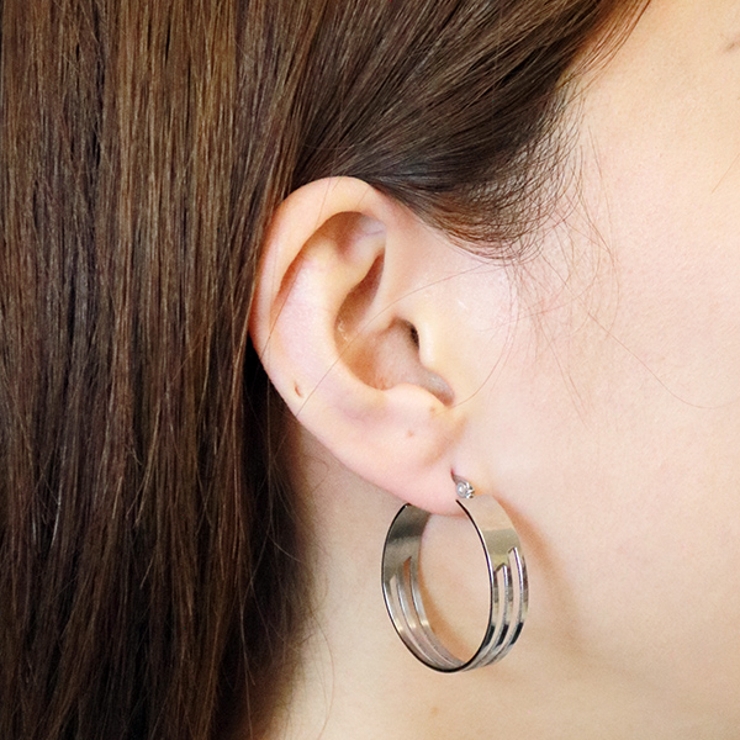 レディース フープピアス 3本線 | アクセサリーショップPIENA | 詳細画像8 