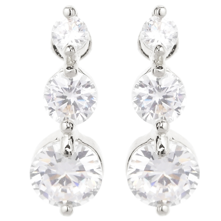 大きさの異なる3石のジルコニアピアス チタンポスト 低金属アレルギー | アクセサリーショップPIENA | 詳細画像4 