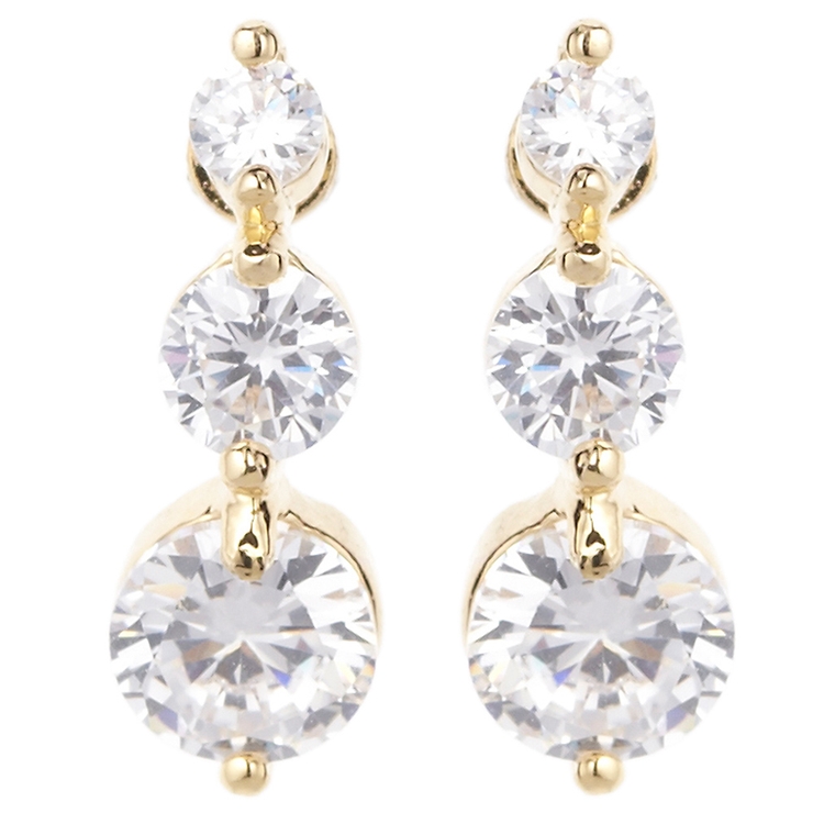 大きさの異なる3石のジルコニアピアス チタンポスト 低金属アレルギー | アクセサリーショップPIENA | 詳細画像5 