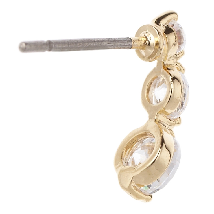 大きさの異なる3石のジルコニアピアス チタンポスト 低金属アレルギー | アクセサリーショップPIENA | 詳細画像8 