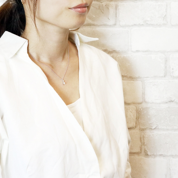 シルバー925 天然真珠 スリーストーンネックレス | アクセサリーショップPIENA | 詳細画像6 