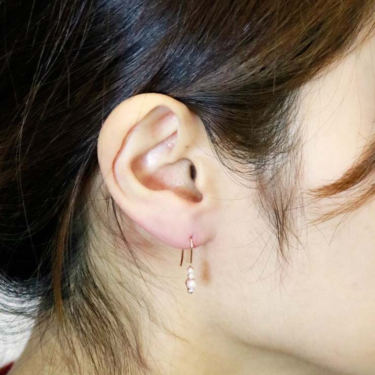 パールとストーンのラインフックピアスと1石スタッズピアスの6個セット パール メ… | アクセサリーショップPIENA | 詳細画像9 