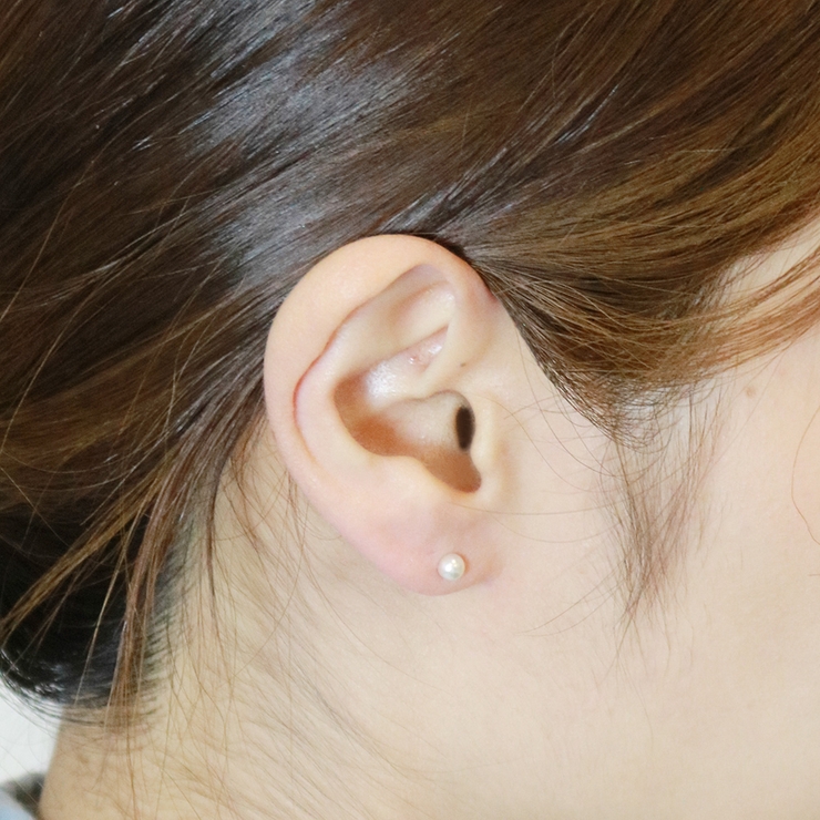 小さめのイミテーションパールのピアス4mm チタン製ポスト | アクセサリーショップPIENA | 詳細画像8 