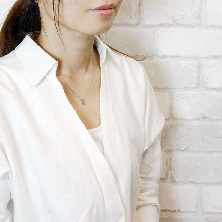 エメラルドベビーリングネックレス 天然石 低金属アレルギー | アクセサリーショップPIENA | 詳細画像8 