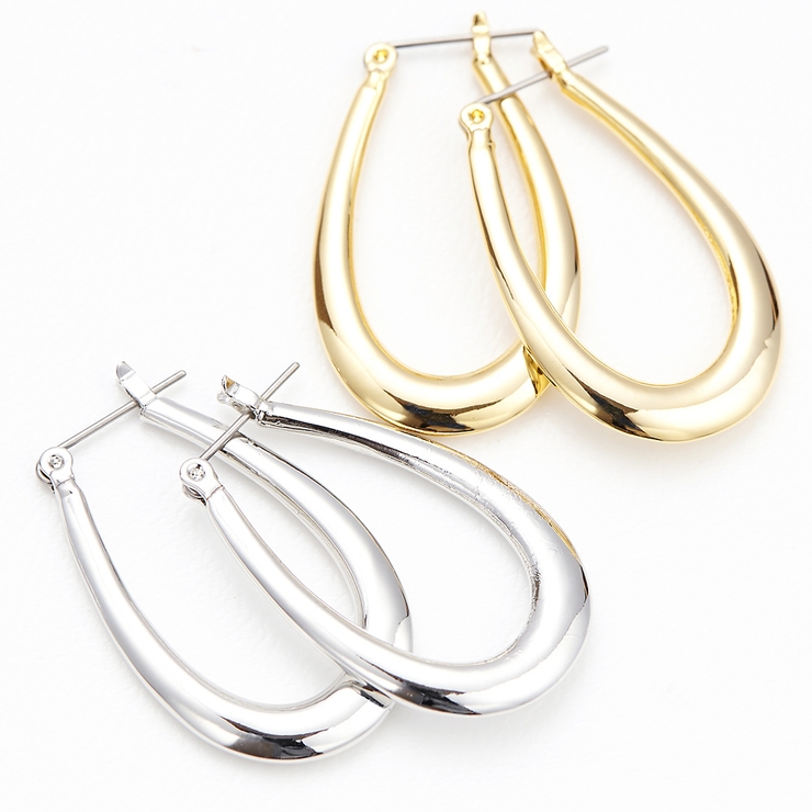フープピアス レディース 楕円[品番：PENA0019286]｜アクセサリー