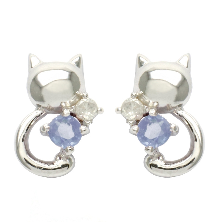 丸まったしっぽねこの天然石ピアス ダイヤモンド 誕生石 | アクセサリーショップPIENA | 詳細画像16 