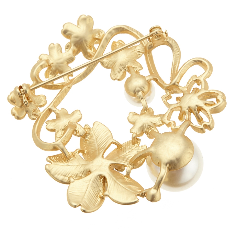 マットな桜リースブローチ パール ストーン | アクセサリーショップPIENA | 詳細画像7 