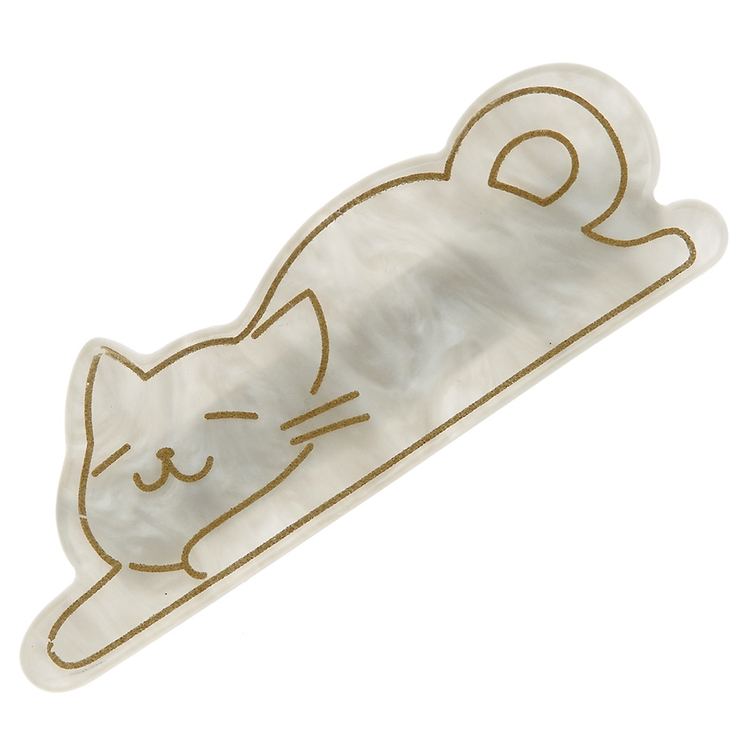 短足ゆる猫ミニヘアクリップ シルエット 前髪ピン[品番：PENA0015381