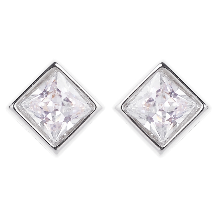 キュービックジルコニアスクエアピアス チタン製ポスト ニッケルフリー | アクセサリーショップPIENA | 詳細画像4 