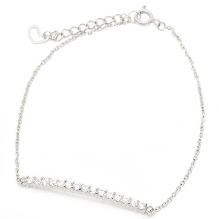 ブレスレット ジルコニアを並べたU字バーをチェーンでつないだブレス サージカルス… | アクセサリーショップPIENA | 詳細画像4 