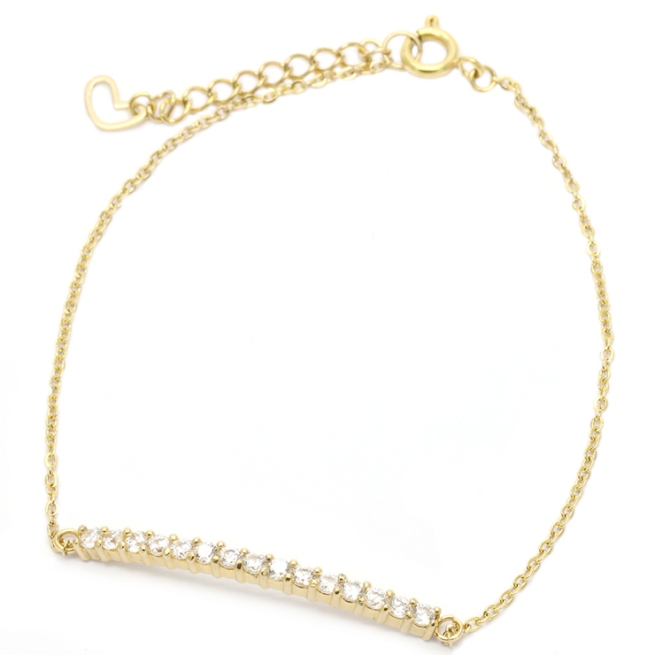 ブレスレット ジルコニアを並べたU字バーをチェーンでつないだブレス サージカルス… | アクセサリーショップPIENA | 詳細画像5 