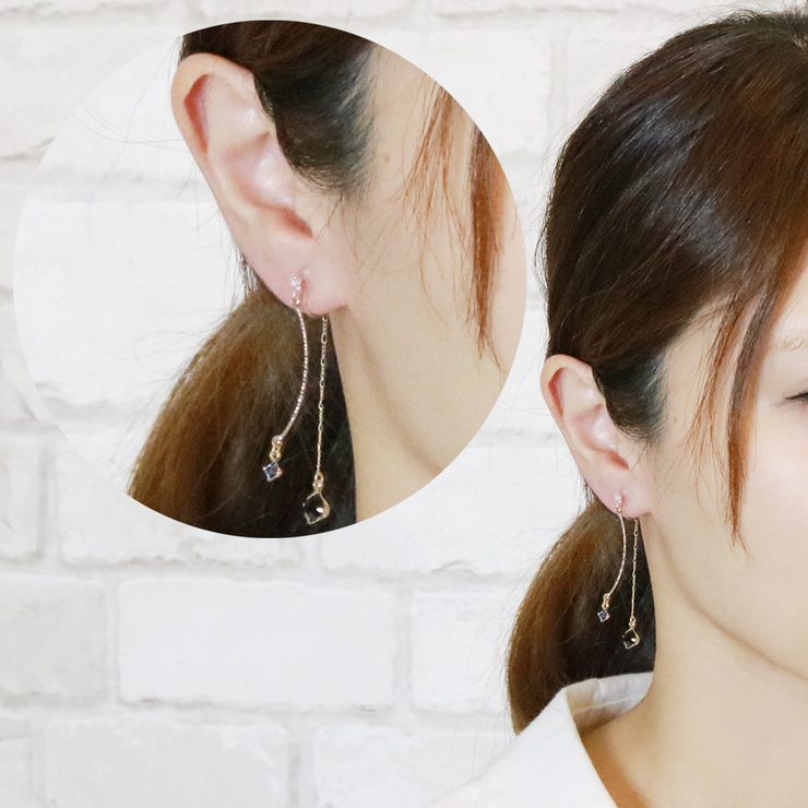 イヤリング レディース 大粒ストーンのバックモチーフチャーム | アクセサリーショップPIENA | 詳細画像9 