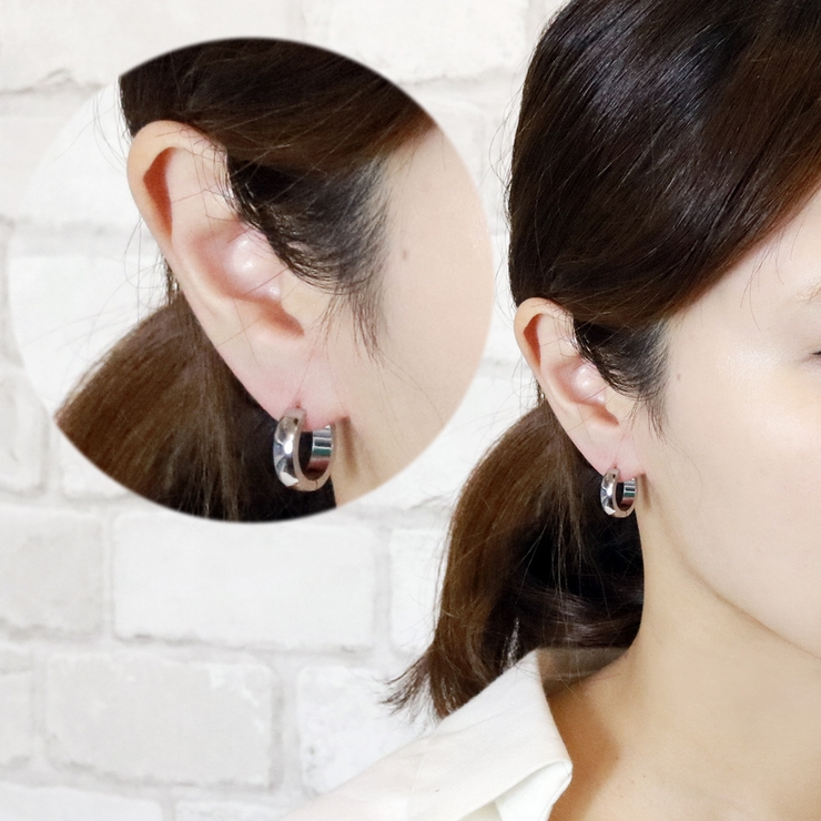 4mm幅 中くらいサイズフープピアス ニッケルフリー[品番：PENA0019423