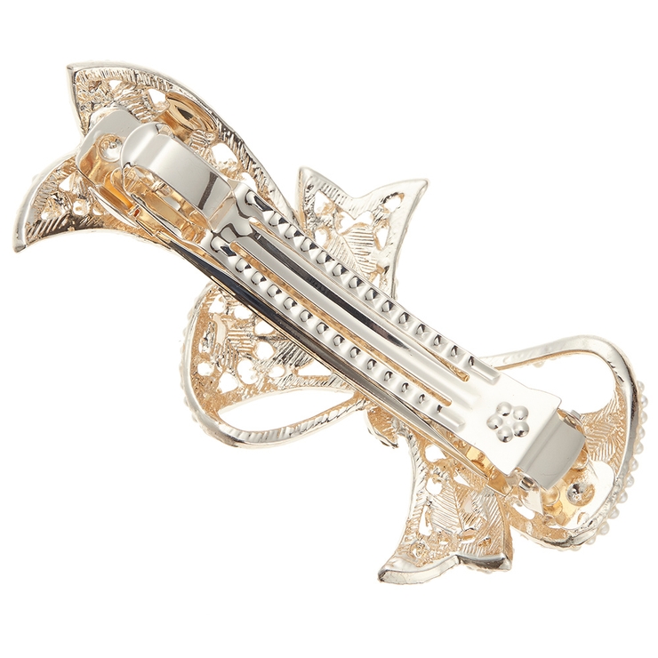 パールリボンヘアバレッタ ハート ストーン | アクセサリーショップPIENA | 詳細画像7 