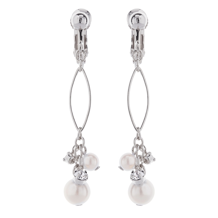 パールとワイヤーフレームのぶら下がりイヤリング きらきら 揺れる | アクセサリーショップPIENA | 詳細画像4 