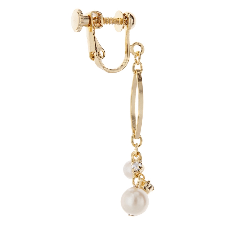 パールとワイヤーフレームのぶら下がりイヤリング きらきら 揺れる | アクセサリーショップPIENA | 詳細画像7 