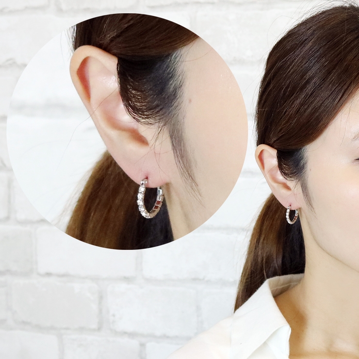 フープピアス レディース ラインストーンのエタニティ | アクセサリーショップPIENA | 詳細画像8 
