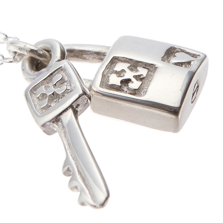 シルバー925製パドロックネックレス 鍵モチーフ KEY[品番：PENA0014648