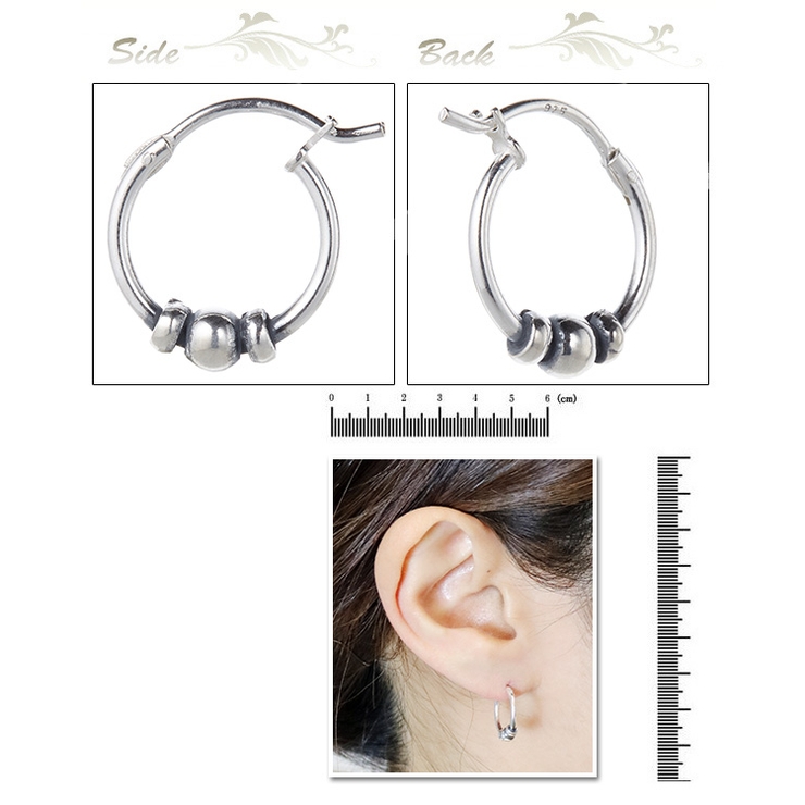 シルバー925製ボールフープピアス 輪っか リングピアス | アクセサリーショップPIENA | 詳細画像3 