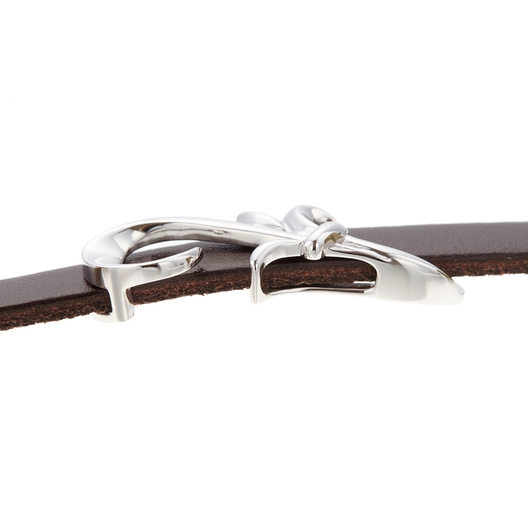 アラベスク細身レザーブレスレット シルバー925製 こげ茶色 | アクセサリーショップPIENA | 詳細画像5 