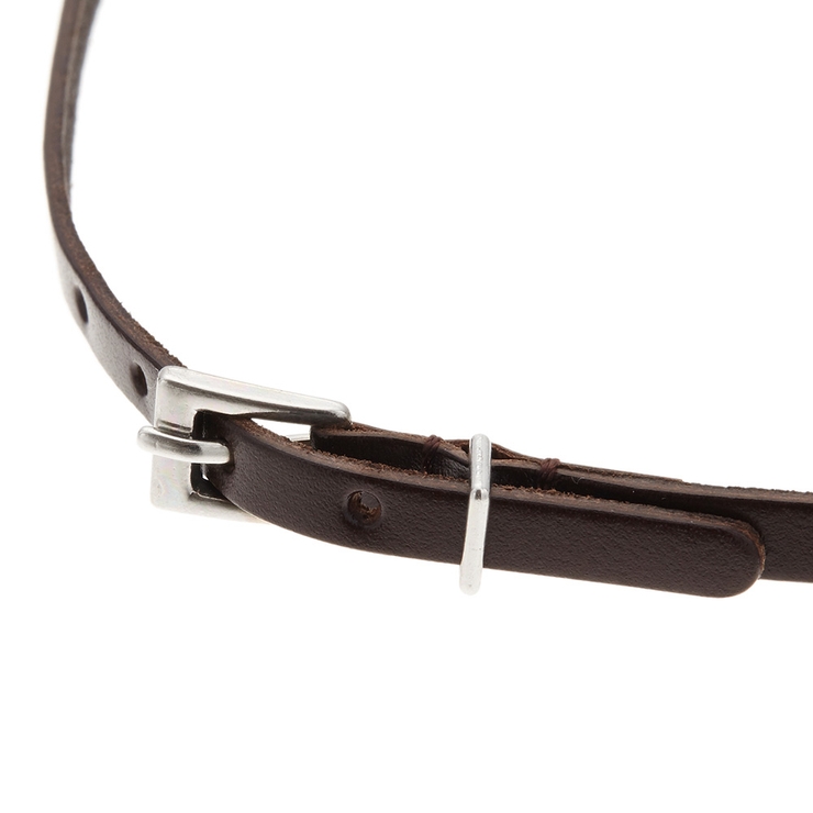 アラベスク細身レザーブレスレット シルバー925製 こげ茶色 | アクセサリーショップPIENA | 詳細画像6 