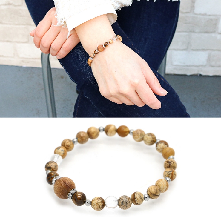 伊勢御神木 天然石 ブレスレット Lサイズ新品 伊勢のご神木×天然石