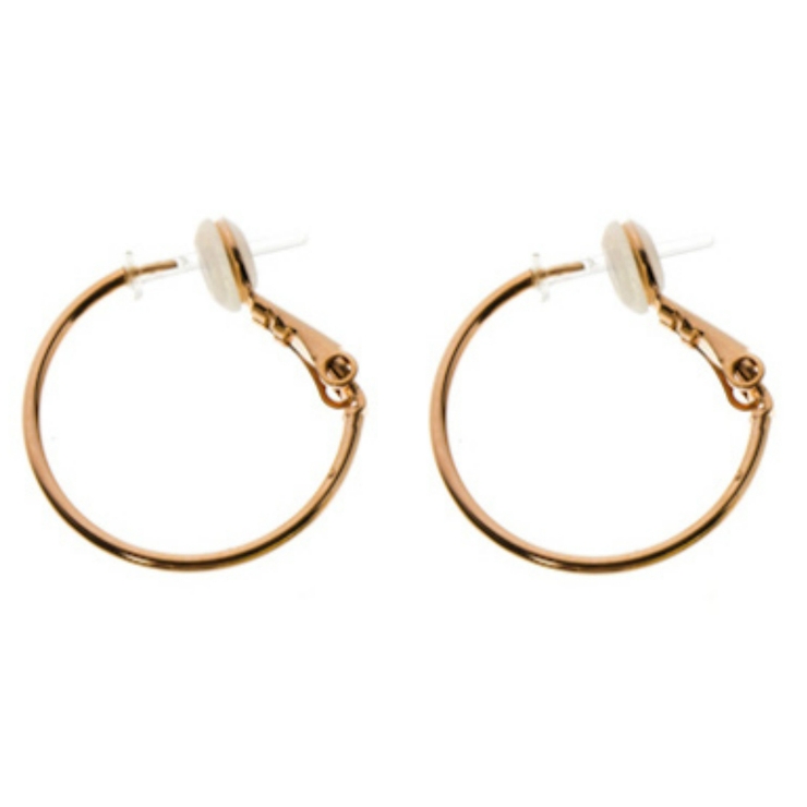 スタイリッシュなフープピアスノンアレルギー樹脂ポスト使用で安心シルバー ピンクゴ… | アクセサリーショップPIENA | 詳細画像6 