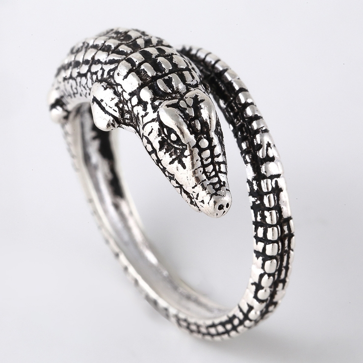 スターリングシルバー　ワニリング スターリングシルバーワニリング